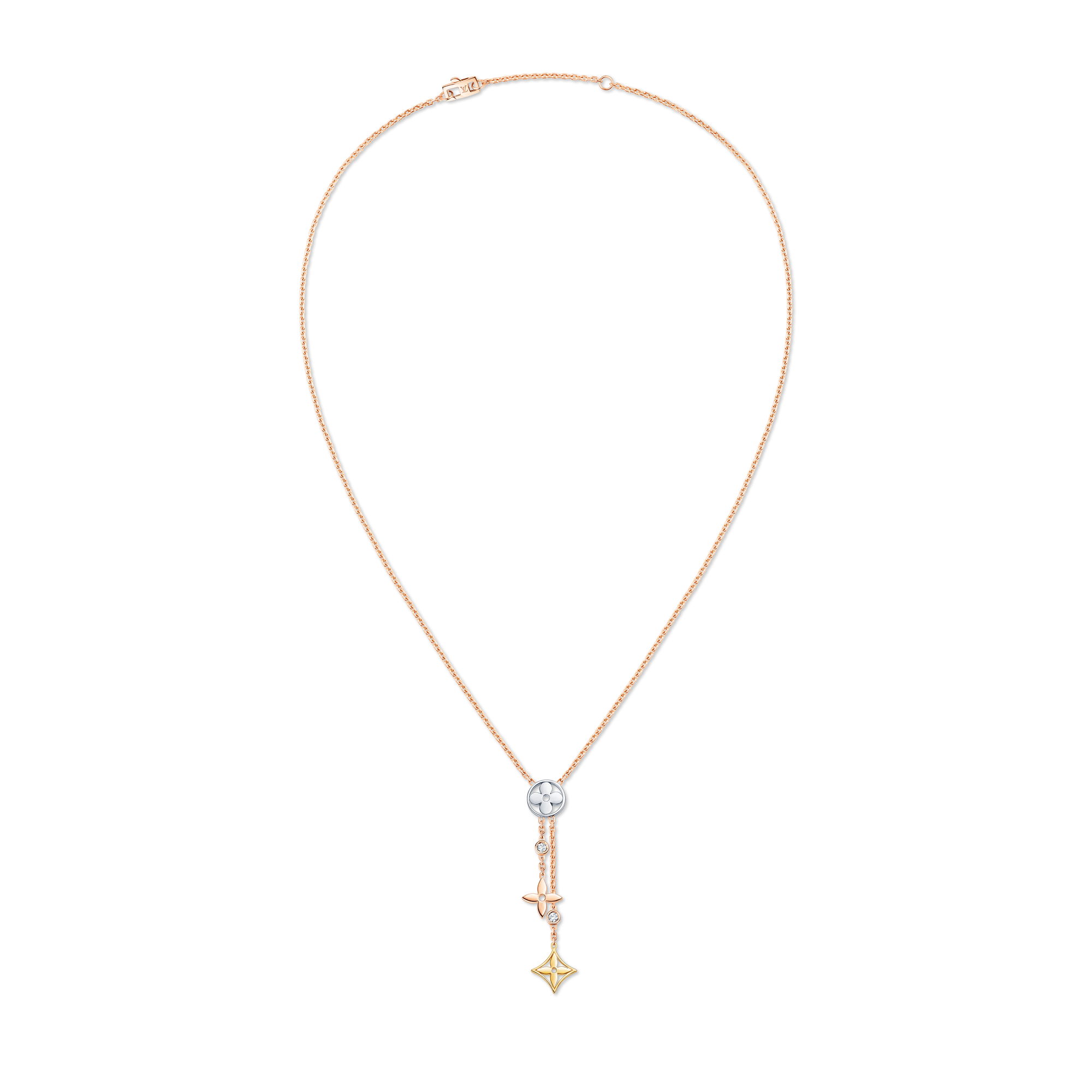 Idylle Blossom Y Pendant, 3 Gold and Diamonds  in Jewellery's Categories All Fine Jewellery collections by Louis Vuitton (Product zoom)